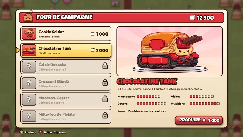 Concept art du four de campagne : on y produit ses unités contre du sucre, du Cookie Soldat au Chocolatine Tank.